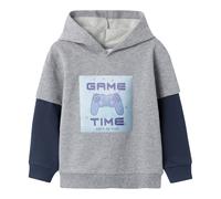NAME IT Sweatshirt 2in1 mit Kapuze Game Time 116 grau/marine
