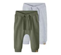 Sweathose NAME IT "NBNTAKKI 2P SWEAT PANT NOOS", Baby, Gr. 56, N-Gr, grau (light grau melange), Sweatware, Obermaterial: 95% Baumwolle, 5% Elasthan, meliert, casual, regular fit, Hosen, im Baggy Fit S