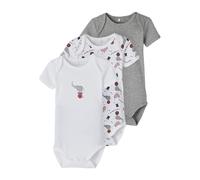 NAME IT Unisex Baby Bodys aus Bio-Baumwolle im Set Grey Melange 68