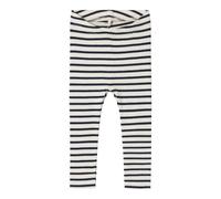 Leggings NAME IT "NBNBANI XSL LEGGING NOOS", Mädchen, Gr. 104, N-Gr, blau (schwarz sapphire), Feinripp, Obermaterial: 57% Baumwolle, 38% Modal, 5% Elasthan, geringelt, gestreift, slim fit knöchellang,