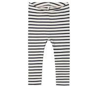 Leggings NAME IT "NBNBANI XSL LEGGING NOOS", Mädchen, Gr. 98, N-Gr, blau (schwarz sapphire), Feinripp, Obermaterial: 57% Baumwolle, 38% Modal, 5% Elasthan, geringelt, gestreift, slim fit knöchellang,