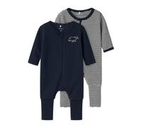 Name IT Unisex Baby Nbnnightsuit 2p Zip Ff Y/D Core 2 Noos Schlafanzug, Dark Sapphire, 98 EU