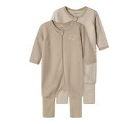 Name IT Unisex Baby Nbnnightsuit 2p Zip Ff Y/D Core 2 Noos Schlafanzug, Pure Cashmere, 104 EU