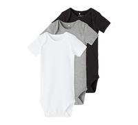 NAME IT Unisex Baby Strampler NBNBODY 3P SS Black NOOS, 3er Pack, Mehrfarbig (Schwarz Black), 56