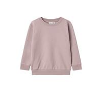 Sweatshirt NAME IT "NMNSELI LS SWE BRU NOOS", Mädchen, Gr. 86, lila (burnished lila), angeraute Sweatware, Obermaterial: 60% Baumwolle, 40% Polyester, unifarben, relaxed fit hüftbedeckend, Rundhals, R