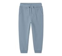 Sweatpants NAME IT "NMNSELI SWE PANT BRU NOOS", Mädchen, Gr. 110, N-Gr, blau (dusty blau), Jersey, Obermaterial: 60% Baumwolle, 40% Polyester, unifarben, regular fit normal, Hosen (23878966-110) dusty