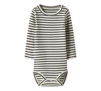 Langarmbody NAME IT "NBNBANI LS BODY NOOS", Jungen, Gr. 62, N-Gr, delicioso, Jersey, Obermaterial: 57% Baumwolle, 38% Modal, 5% Elasthan, geringelt, gestreift, regular fit, Rundhals, Bodys (93491007-6