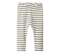 Leggings NAME IT "NBNBANI XSL LEGGING NOOS", Jungen, Gr. 98, N-Gr, grün (dusty olive), Feinripp, Obermaterial: 57% Baumwolle, 38% Modal, 5% Elasthan, geringelt, gestreift, slim fit knöchellang, Hosen