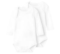 NAME IT Unisex Nbnbody 2p Ls Solid White Noos, Bright White, 92