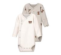 2er-Pack Wickelbodys BÄREN Langarm Baby NAME IT sandfarben Gr. 50