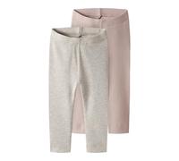 Leggings NAME IT "NBNKAB 2P LEGGING NOOS", Mädchen, Gr. 86, N-Gr, rosa (peyote melange pack:sepia rose), Feinripp, Obermaterial: 57% Baumwolle, 38% Modal, 5% Elasthan, meliert, unifarben, regular fit