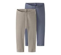 Leggings NAME IT "NBNKAB 2P LEGGING NOOS", Jungen, Gr. 62, N-Gr, troposphere pack:pure cashmere, Feinripp, Obermaterial: 57% Baumwolle, 38% Modal, 5% Elasthan, unifarben, regular fit knöchellang, Hose