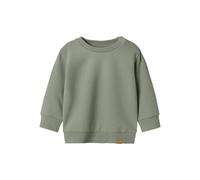 Sweatshirt NAME IT "NBNTAKKI für Mädchen und Jungen mit Druckknopf und Stretch", Mädchen, Gr. 50, shadow, Sweatware, Obermaterial: 95% Baumwolle, 5% Elasthan, unifarben, normal normal, Rundhals, Rippb