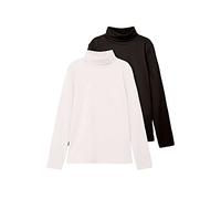 NAME IT Unisex Nknviggo 2p Slim Rollneck O Noos Langarmshirt, White Alyssum/Pack:Black, 134-140 EU