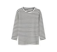 Langarmshirt NAME IT "NMNBANI LS XSL TOP NOOS", Jungen, Gr. 92, blau (schwarz sapphire), Jersey, Obermaterial: 57% Baumwolle, 38% Modal, 5% Elasthan, geringelt, gestreift, slim fit hüftbedeckend, Rund