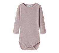 Langarmbody NAME IT "NBNWAX WOOL RIB LS BODY NOOS", Mädchen, Gr. 86, N-Gr, violet ice, Rippstrick, Obermaterial: 100% Wolle, unifarben, Rundhals, Bodys, aus reiner Merinowolle (36948262-86) violet ice