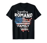 Name Romano US Flagge Romano Nachname Romano T-Shirt