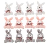 NAMOARLY 12stücke Teiliges Niedliche Flauschige Kleine Kaninchen Schlüsselanhänger Aus Plüsch Weiche Cartoon Anhänger Für Taschen Rucksäcke Und Geschenkdeko Bunte Kuscheltiere Mit Leichter