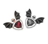 NAMOARLY 2 Stück Totenkopf Fledermausbroschen aus Legierung Coole Punk Anstecknadeln für Halloween Partys Einzigartige Kragennadeln für Frauen Zuverlässiger Schmuck