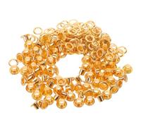 NAMOARLY 300 Sätze Ösen mit Unterlegscheiben 3mm Innendurchmesser Eisen | Wetterbeständig mit Glatter Oberfläche, Gebürstetes Gold Finish, für Zelte und Lederarbeiten