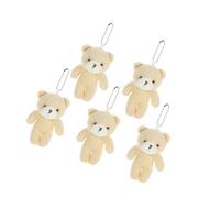 NAMOARLY 5 Stück Teiliges Mini Bären Anhänger Plüsch Schlüsselanhänger Hängende Charms für Taschen Rucksäcke Geburtstage Valentinstag Dekoration