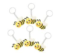 NAMOARLY 6 Stück Teiliges Cartoon Biene Schlüsselanhänger aus PVC und Metall Niedlicher Hängender Rucksack Taschenanhänger Vielseitiger Kreativer Schlüsselanhänger für Schlüssel Auto und
