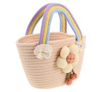NAMOARLY Handtaschen Damen Gewebte Handtasche Baumwollseiltasche Beige Leicht Multifunktional Strandtasche Für Frauen Reise Mit Großem Stauraum