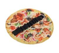 NAMOARLY Leinwand Federmäppchen Pizzamotiv Rundes Mäppchen mit Fächern Gerolltes Stifte Organizer Etui für Pinsel Marker Schreibutensilien Robustes Roll up Pencil Case Geschenkidee für