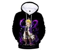 Nanatsu No Taizai Hoodie The Seven Deadly Sins Meliodas 3D bedruckter Pullover Sweatshirt - - Large