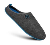 Nanga Erwachsene - Unisex Wool Slipper - Hausschuhe für Damen & Herren, Unisex Filz-Pantoffeln, Slipper mit Rutschfester Gummi-Sohle, Warme Pantoletten aus Wollfilz, Wechselfußbett blau 43