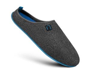 Nanga Erwachsene - Unisex Wool Slipper - Hausschuhe für Damen & Herren, Unisex Filz-Pantoffeln, Slipper mit Rutschfester Gummi-Sohle, Warme Pantoletten aus Wollfilz, Wechselfußbett blau 43