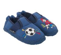 nanga Hausschuhe Slipper Fussballer - 100% Bio-Baumwolle - blau Kleinkinder/Kinder (Größe 23-25), Größe Euro (US) 25