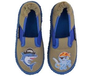 nanga Hausschuhe Slipper lustige Piraten braun/blau Kleinkinder/Kinder (Größe 26-30), Größe Euro (US) 27