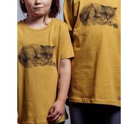 NanMa Bio-Baumwoll-Shirt Fuchs | handbedruckt in Österreich | Kinder l regular Fit | gelb| lokal & fair & vegan 3-4j