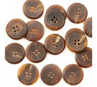 NANZU 10 STÜCK 15/18/20/23/25MM braune Peeling große echte Hornknöpfe Anzugset 100% Büffelhornknöpfe 4 Löcher runde Mantelknöpfe zum Basteln