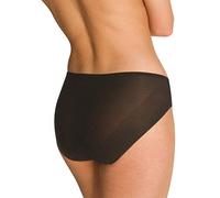 Naomi & Nicole Damen Bikinislip - Unterhose Damen Slip Lasercut Damen Damenslip Microfaser Unsichtbare Höschen mit Silikonabschluss Schwarz Größe L (42)