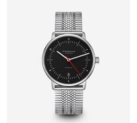 Naos Automatik schwarz rot - Edelstahl - SuperSlim silber