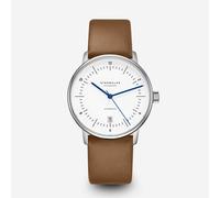 Naos Automatik weiß silber - Leder - Premium braun