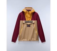 Napapijri Rainforest WB Pocket V2 Pullover Jacke, burgundy/beige/gelb, Hooded Windbreaker, Mehrfarbig, S