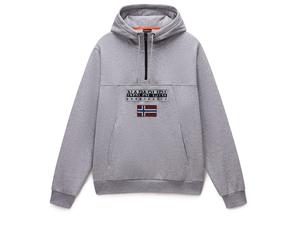 Napapijri - Burgee Half Zip Hoodie 2.0 - Hoodie, Gr. L, grau (MediumGreyMelange)