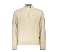 NAPAPIJRI Herren-Pullover mit halbem Reißverschluss mit Stehkragen, signierter Herrenpullover, beige, XX-Large