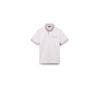 Napapijri Slim Fit Poloshirt mit Label-Print in Weiss, Größe S