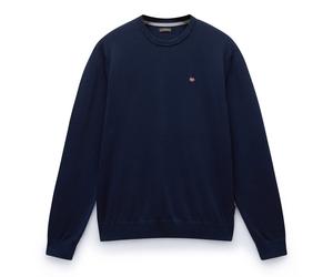 NAPAPIJRI Herren Strickpullover - DROZ 5, Rundhals, Baumwolle, Regular Fit, einfarbig Dunkelblau XL