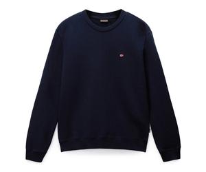 NAPAPIJRI Herren Sweatshirt - BALIS CREW 1, Small Flag, Rundhals, Regular Fit, warm gefüttert, einfarbig Dunkelblau M