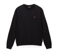 NAPAPIJRI Herren Sweatshirt - BALIS CREW 1, Small Flag, Rundhals, Regular Fit, warm gefüttert, einfarbig Schwarz L