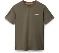 NAPAPIJRI Herren T-Shirt - S-SMALL BOX, Rundhals, Baumwolle, Logo, einfarbig Grün 2XL