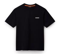NAPAPIJRI Herren T-Shirt - S-SMALL BOX, Rundhals, Baumwolle, Logo, einfarbig Schwarz 2XL