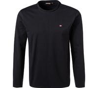 NAPAPIJRI Longsleeve Herren Regular Fit Langarm Rundhals Baumwolle schwarz, M