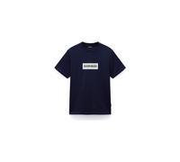 Napapijri Box Logo T-Shirt dunkelblau/weiß - S