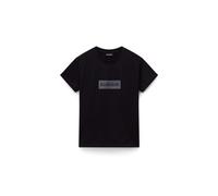 Kurzarmshirt NAPAPIJRI "S-BOX LOGO SS W 1 A69 LANGOUSTINO A69", Damen, Gr. L, schwarz, Single Jersey, Obermaterial: 100% Baumwolle, regular fit normal, Rundhals, eingesetzt abgesteppte Kante, Shirts, 